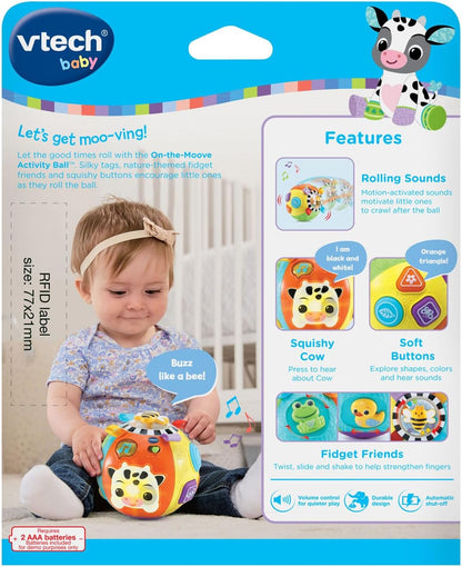 VTech Baby On-the-Moove Activity Ball Interactive Sensory Learning Toy for Babies & Toddlers | Orange