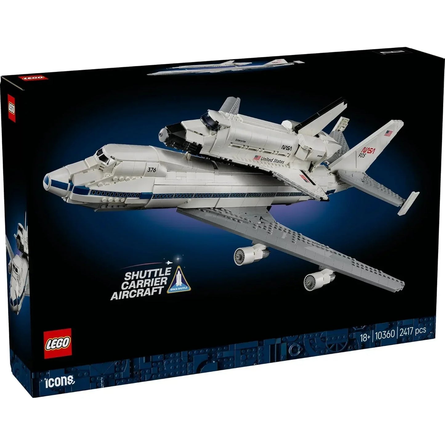 LEGO 10360 Shuttle Carrier Aircraft  Iconic NASA Boeing747 & Space Shuttle Orbiter  2417 Piece Display Set
