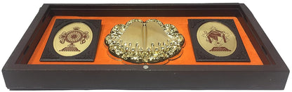 Balaji Wooden Shagun Gift Box with Gold-Plated Tirupati Balaji Frame & Charan Paduka | Premium Spiritual Gift Box for Wedding, Housewarming & Festive Occasions