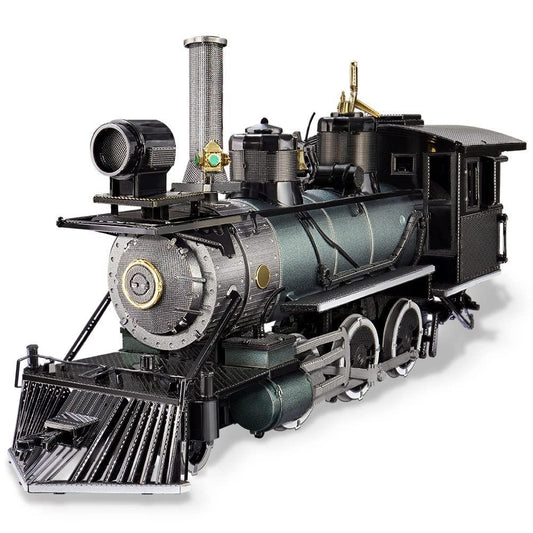 Piececool 3D Metal Puzzle Mogul Steam Engine Locomotive Model – 282 Pieces – Level 3 Difficulty – Stainless Steel DIY Train Model Kit- Age16+