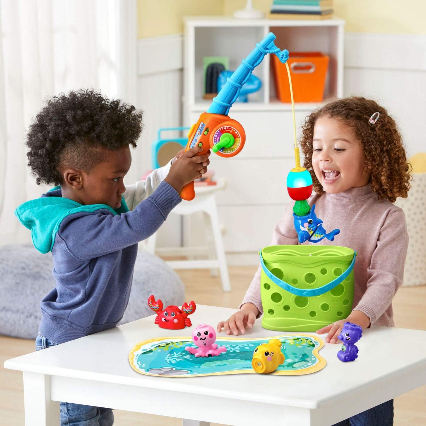 VTech Jiggle and Giggle Fishing Set | Interactive Toddler Fishing Toy with Electronic Fishing Rod, Sea Animals, Counting, Music & Learning Activities