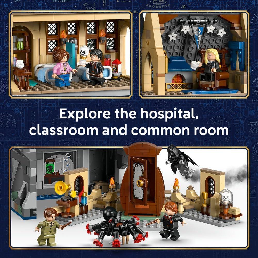 LEGO Harry Potter 76463 Hogwarts Castle: Hospital Wing Toy - DIY Miniature Model Kit with 7 Minifigures incl. Hermione & Ron - Gift Idea for 9+ Year Old Girls, Boys & Fans