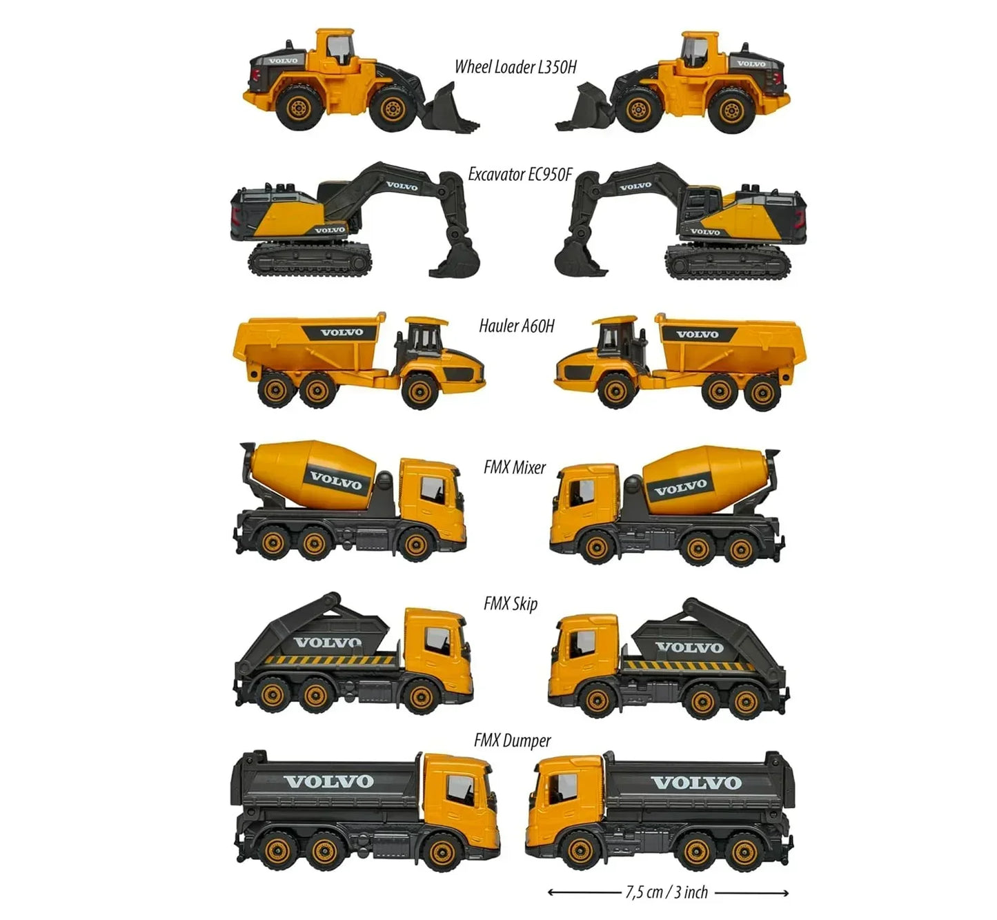 Majorette Volvo Construction Series – Single Pack Die-Cast Vehicle Playset - Jaiman Toys