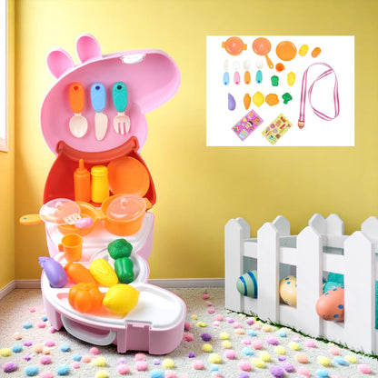 Peppa Pig Kitchen Set Pretend Play Toy | Portable Cooking Playset with Utensils, Vegetables & Cookware | Carry Case Role Play Toy for Kids Ages 3+