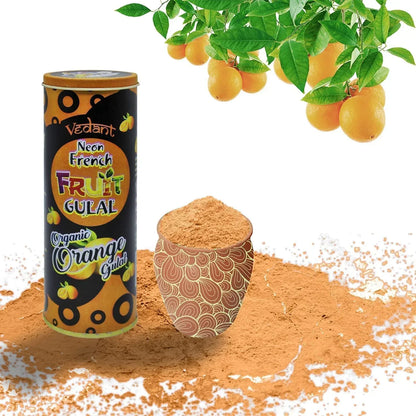 Vedant Neon French Organic Fruit Gulal for Holi – Safe & Skin-Friendly Natural Colors with Fruity Fragrance for Kids & Adults - Jaiman Toys