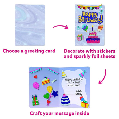 Skillmatics Art & Craft Activity-Foil Fun Card Making Set, No Mess Art for Kids, Craft Kits & Supplies, DIY Creative Activity, Gifts for Girls & Boys Ages 4, 5, 6, 7, 8, 9, Travel Toys - Jaiman Toys