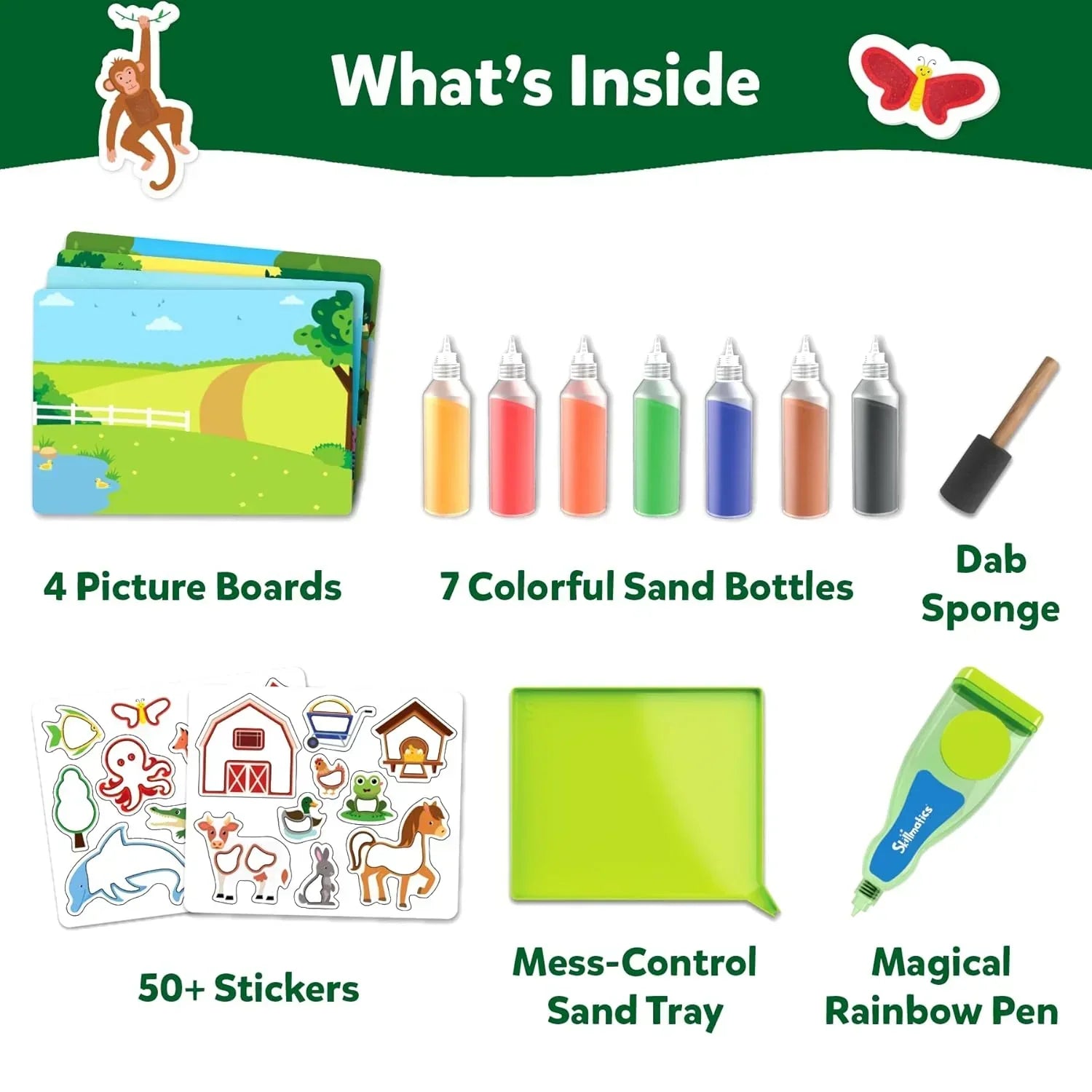 Skillmatics Art & Craft Activity - Sand-Tastic Art Animals, Sand Art for Kids, Craft Kits & Supplies, DIY Creative Activity, Gifts for Girls & Boys Ages 4, 5, 6, 7, 8, 9, 10 - Jaiman Toys