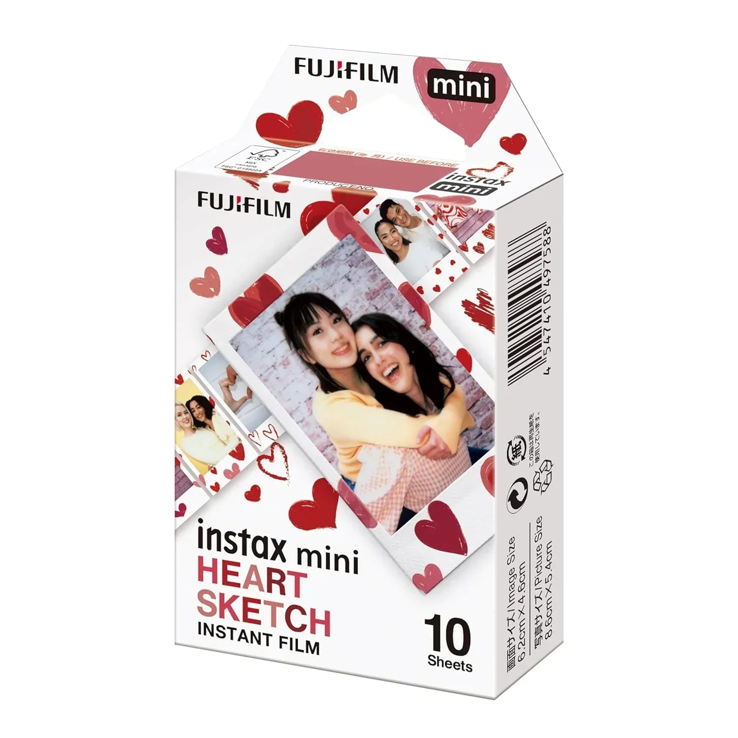 Fujifilm Instax Mini Heart Sketch Instant Film (10 Exposures) - Jaiman Toys