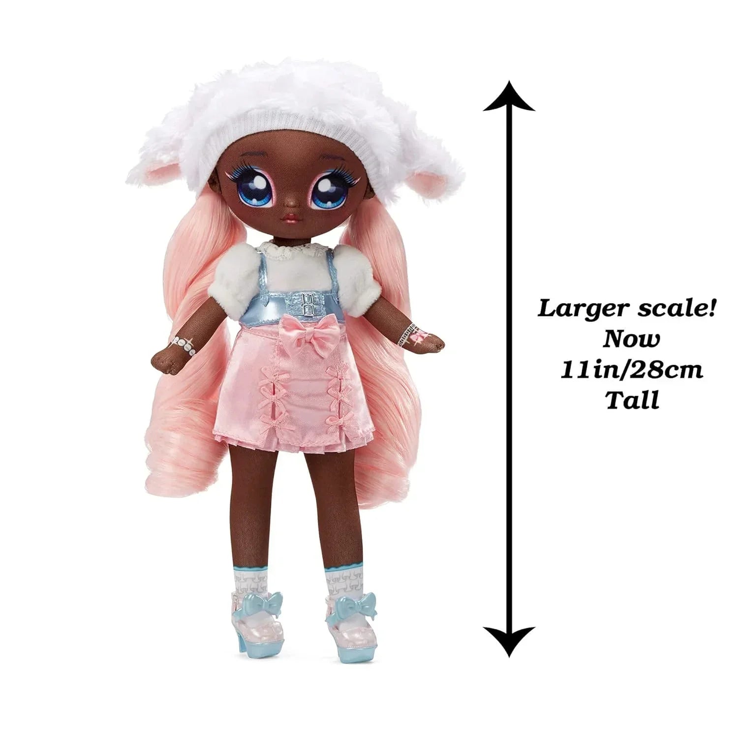 Na! Na! Na! Surprise Teens Fashion Doll-Collectable-27.94cm Soft Fabric Doll, Sheep Inspired with Pink Hair-Lila Lamb, 28 CM - Jaiman Toys