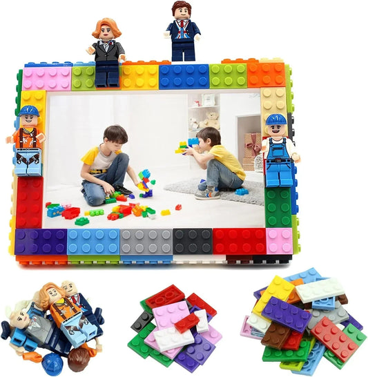 Building Blocks Photo Frame 5" X 7" Inches with figures and blocks best for gifting and more - Jaiman Toys