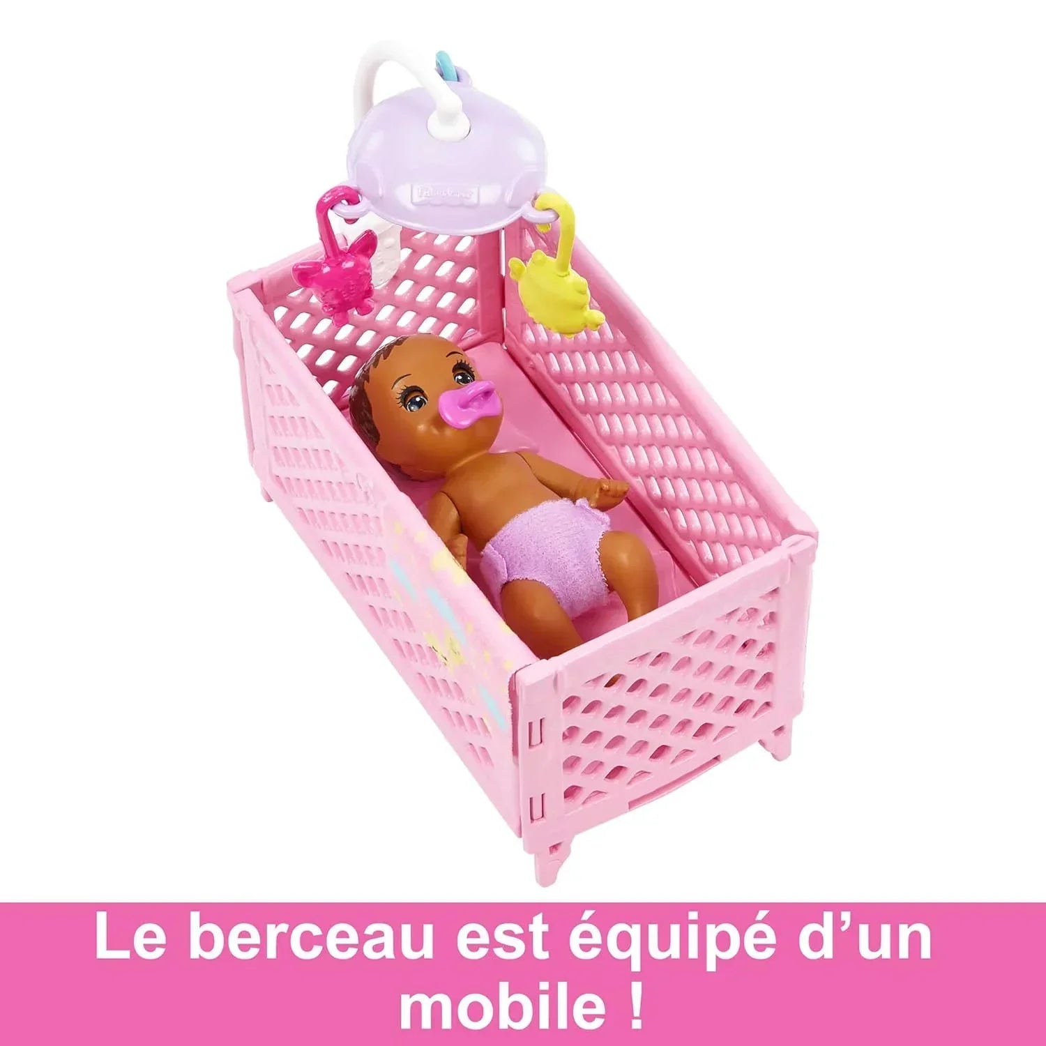 Barbie Doll and Accessories, Crib Playset with Latina Friend Doll, Baby Doll with Sleepy Eyes, Furniture and Themed Accessories, Babysitters Inc.™ - Jaiman Toys