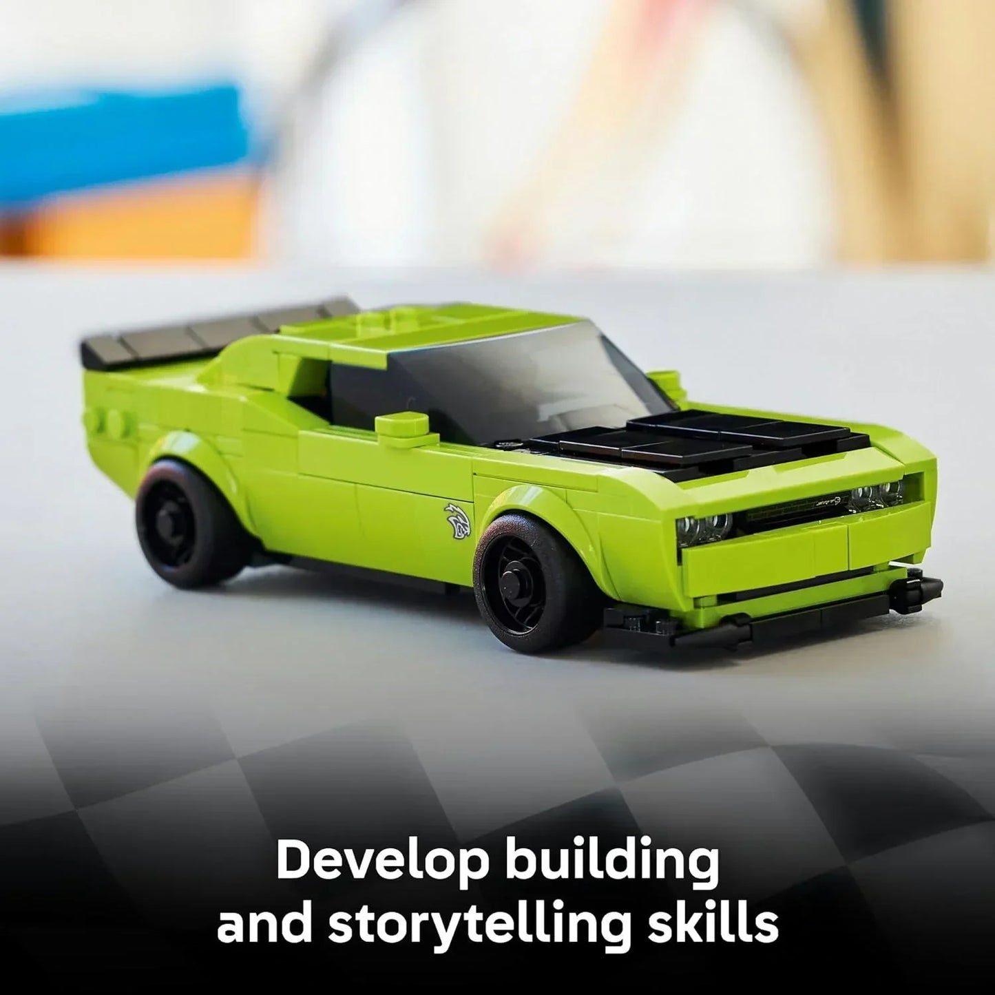 LEGO Speed Champions 77237 Dodge Challenger SRT Hellcat Sports Car  390Piece Muscle Car with Driver Minifigure (Ages9+)
