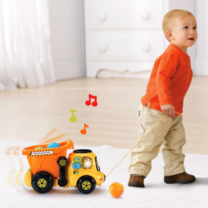 VTech Drop and Go Dump Truck | Interactive Learning Construction Truck with Lights, Sounds & Music | Orange