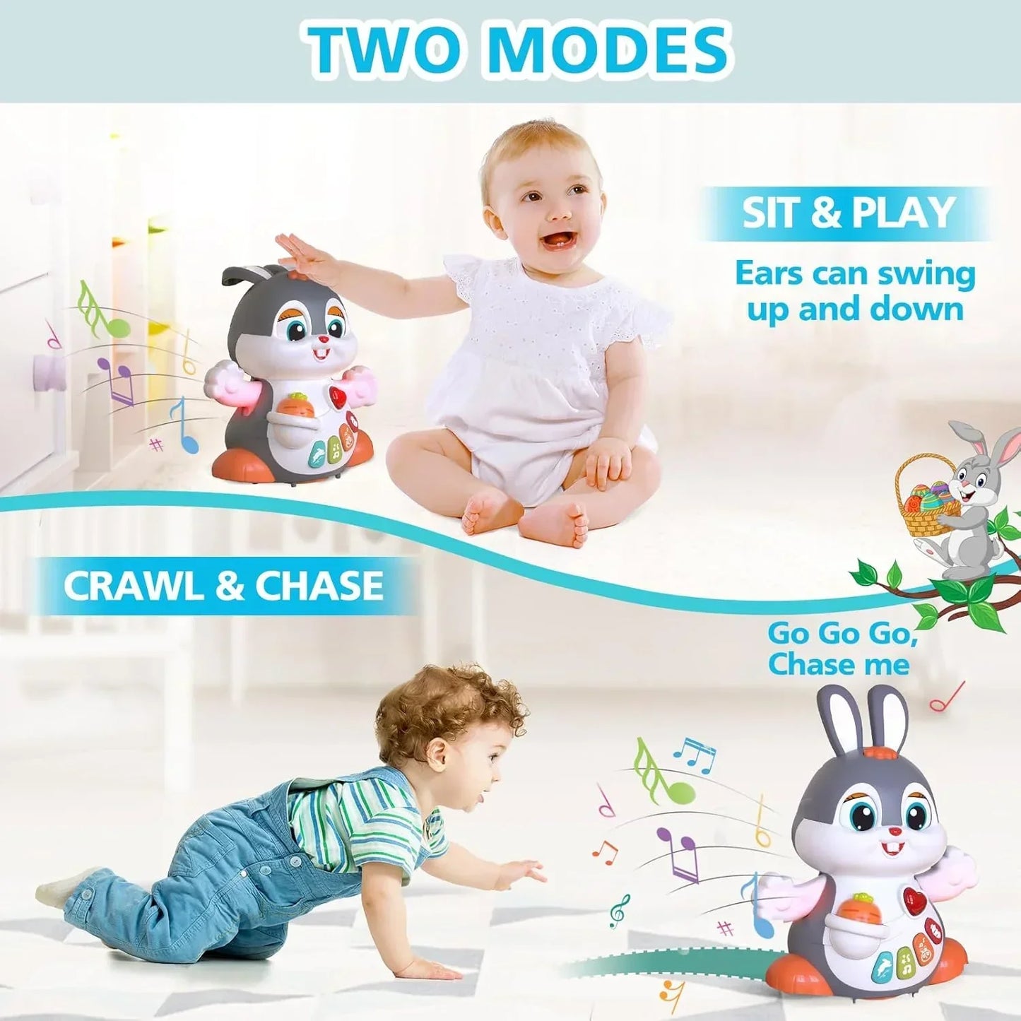 HOLA Multifunctional Fun Bunny – Interactive Sound & Light Toy for Toddlers - Jaiman Toys