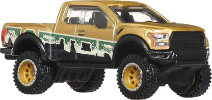 Hot Wheels Premium HW Off Road 2017 Ford F-150 Raptor 1:64 Diecast Car – Real Riders | Metal Body | Car Culture Series (Brown)