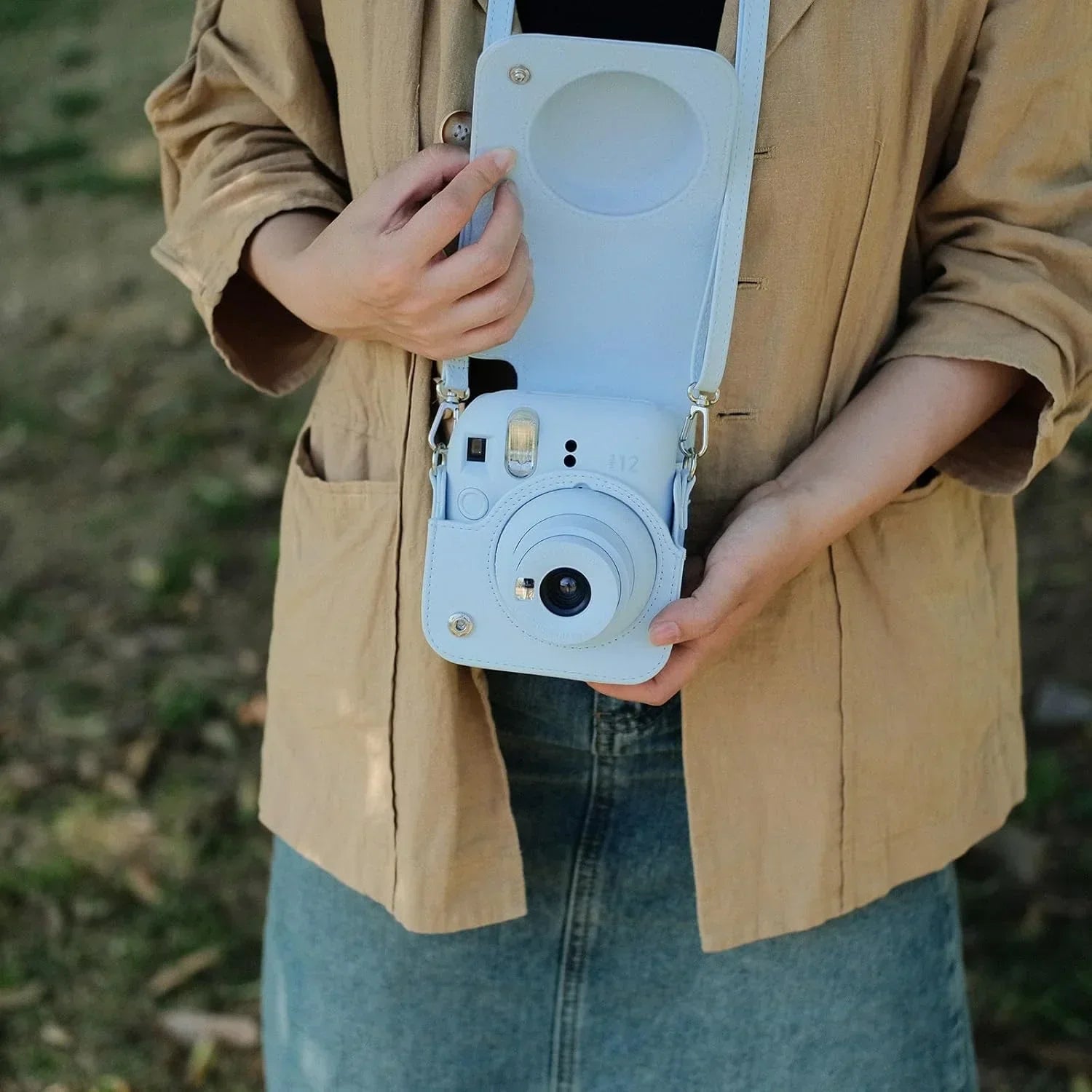 Pop & Snap in Style – Mini 12 Camera Case with Strap (Perfect Fit for Instax Mini 12) - Pastel Blue - Jaiman Toys