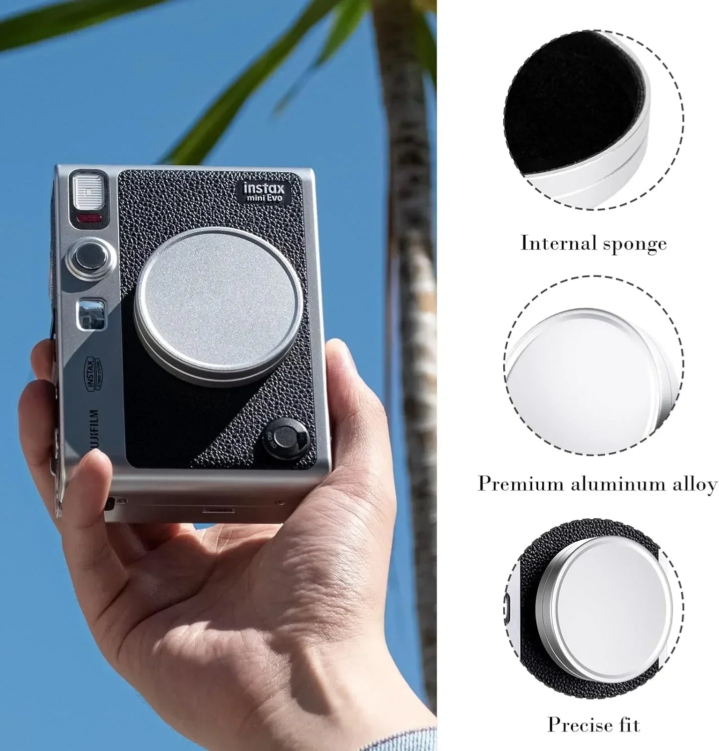 Fujifilm Instax Instant Camera Lens Cover for Instax Mini Evo Camera, Professional Digital Cmaera Lens Cover, Aluminium Alloy Durable Lightweight, Scratchproof, Protective Cover - Evo - Jaiman Toys