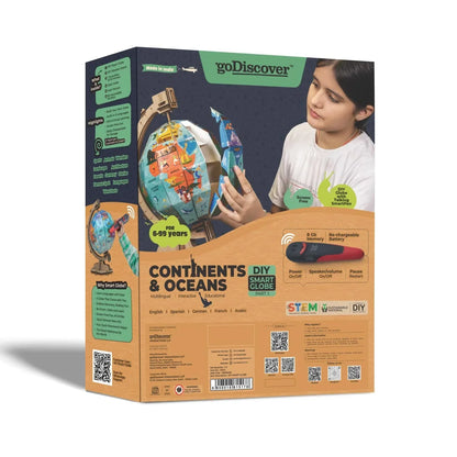 goDiscover Interactive Talking Globe with Smart Pen | Multilingual Geography Learning Toy for Kids