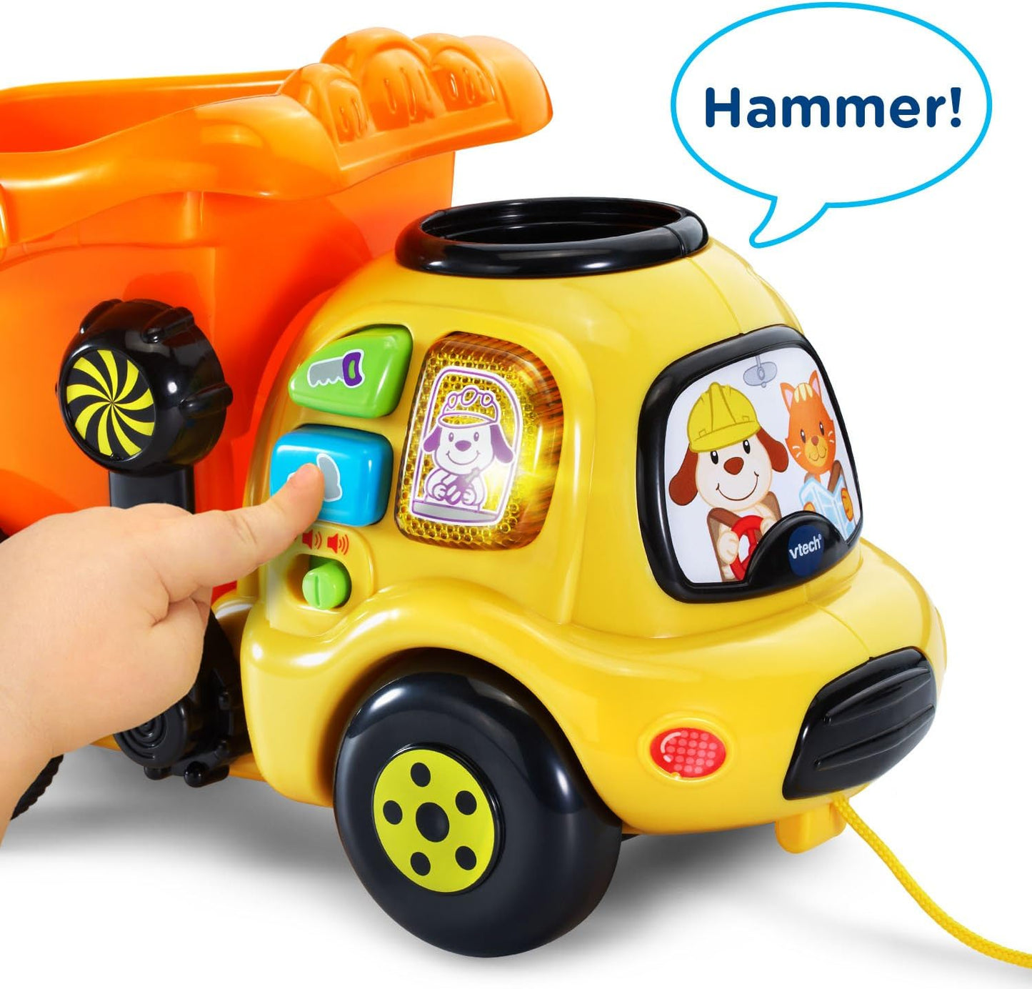 VTech Drop and Go Dump Truck | Interactive Learning Construction Truck with Lights, Sounds & Music | Orange