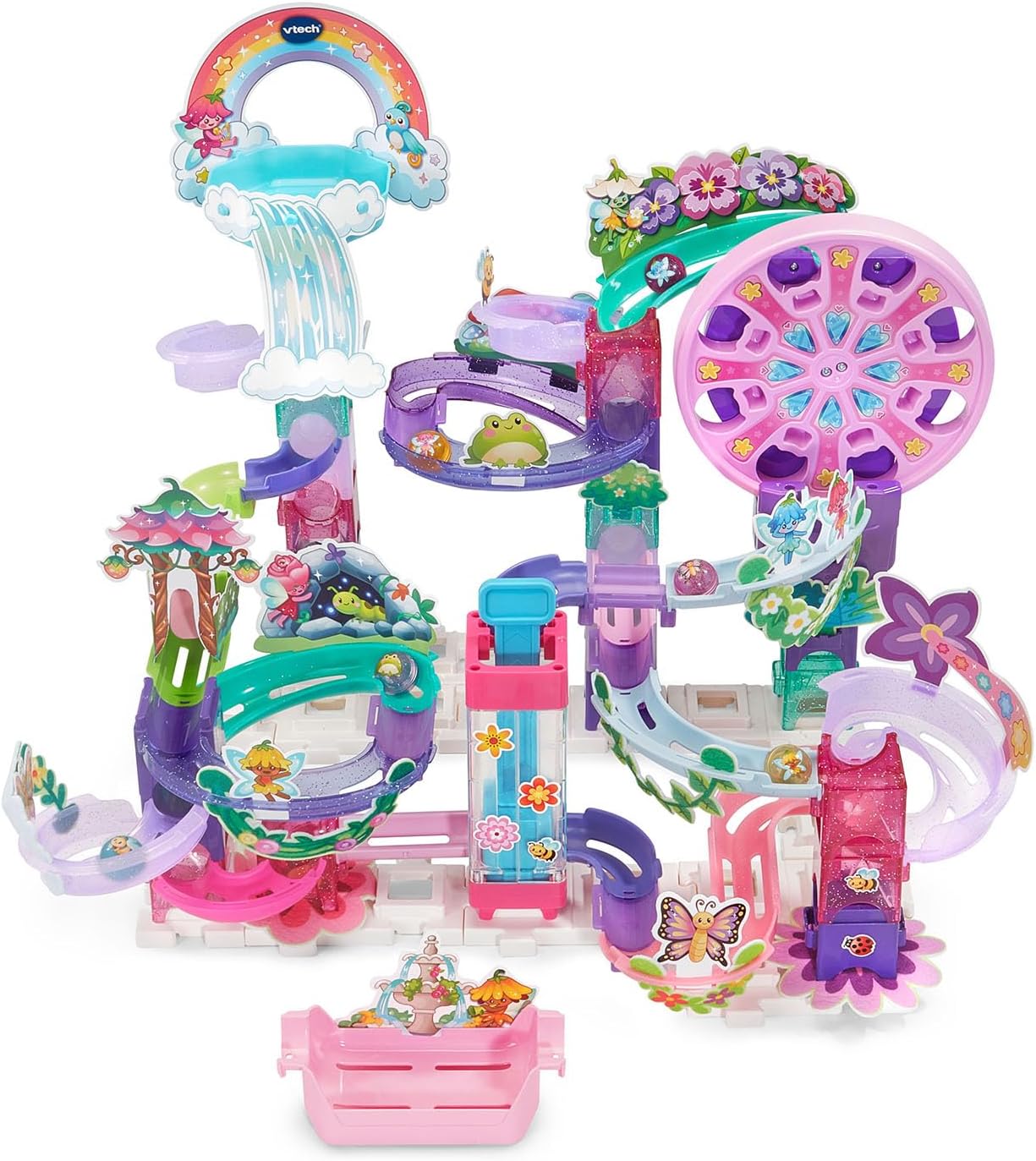 VTech Marble Rush Magic Fairyland Playset with Electronic Ferris Wheel | 96-Piece STEAM Marble Run Building Set | Interactive Construction Toy for Kids 4+ Years