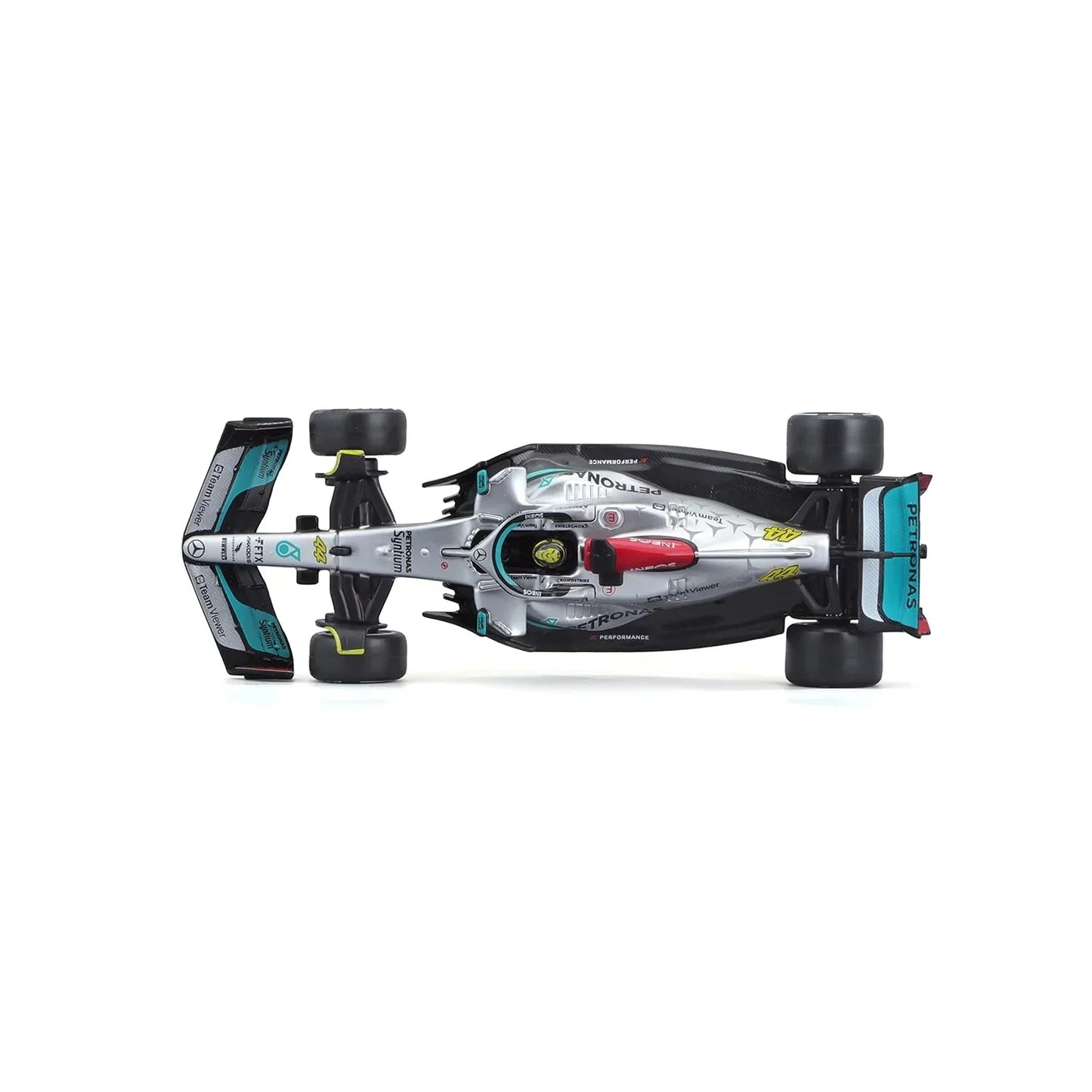 Bburago 1:43 Mercedes W13 #63 George Russell 2022 – Diecast F1 Model (Silver) - Jaiman Toys