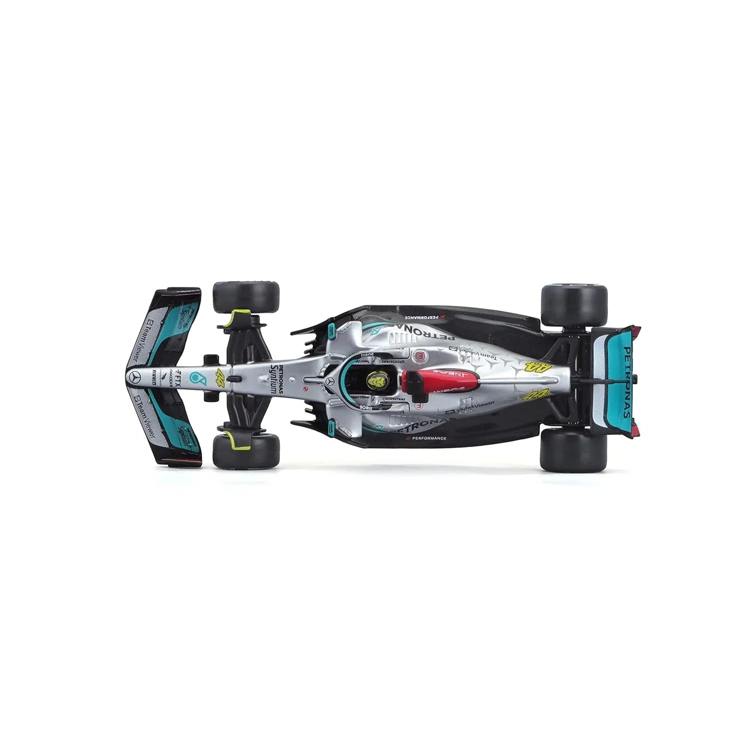 Bburago 1:43 Mercedes W13 #63 George Russell 2022 – Diecast F1 Model (Silver) - Jaiman Toys
