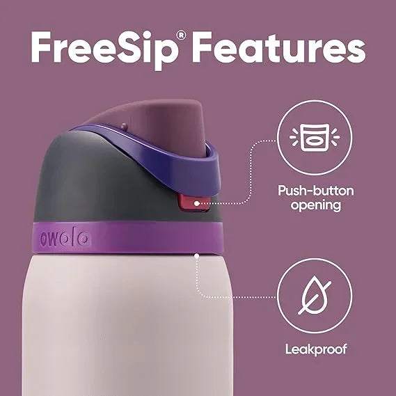 Owala FreeSip Insulated Stainless Steel Water Bottle with Straw for Sports, Travel, and School 24 OZ | 710 ML (White) - Jaiman Toys