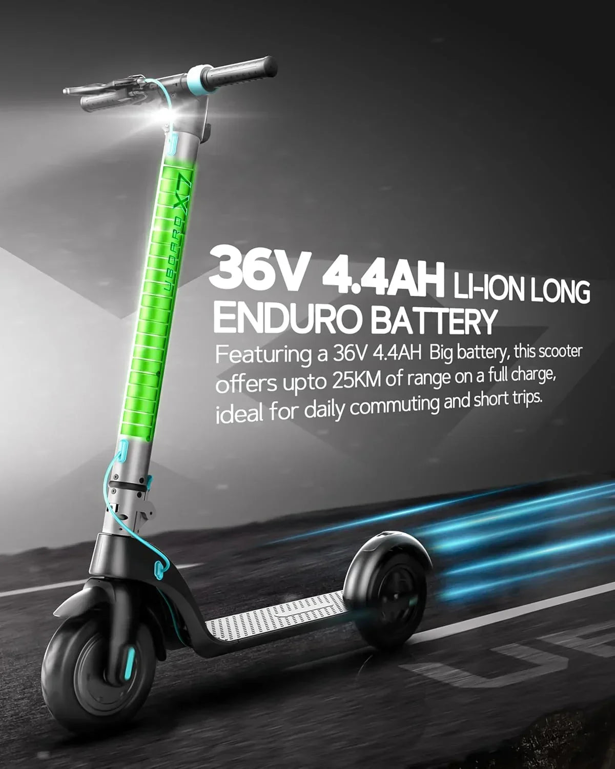 UBOARD X7 Electric Scooter – 25Km Range, Foldable, Lightweight Ride for Adults (Silver) - Jaiman Toys