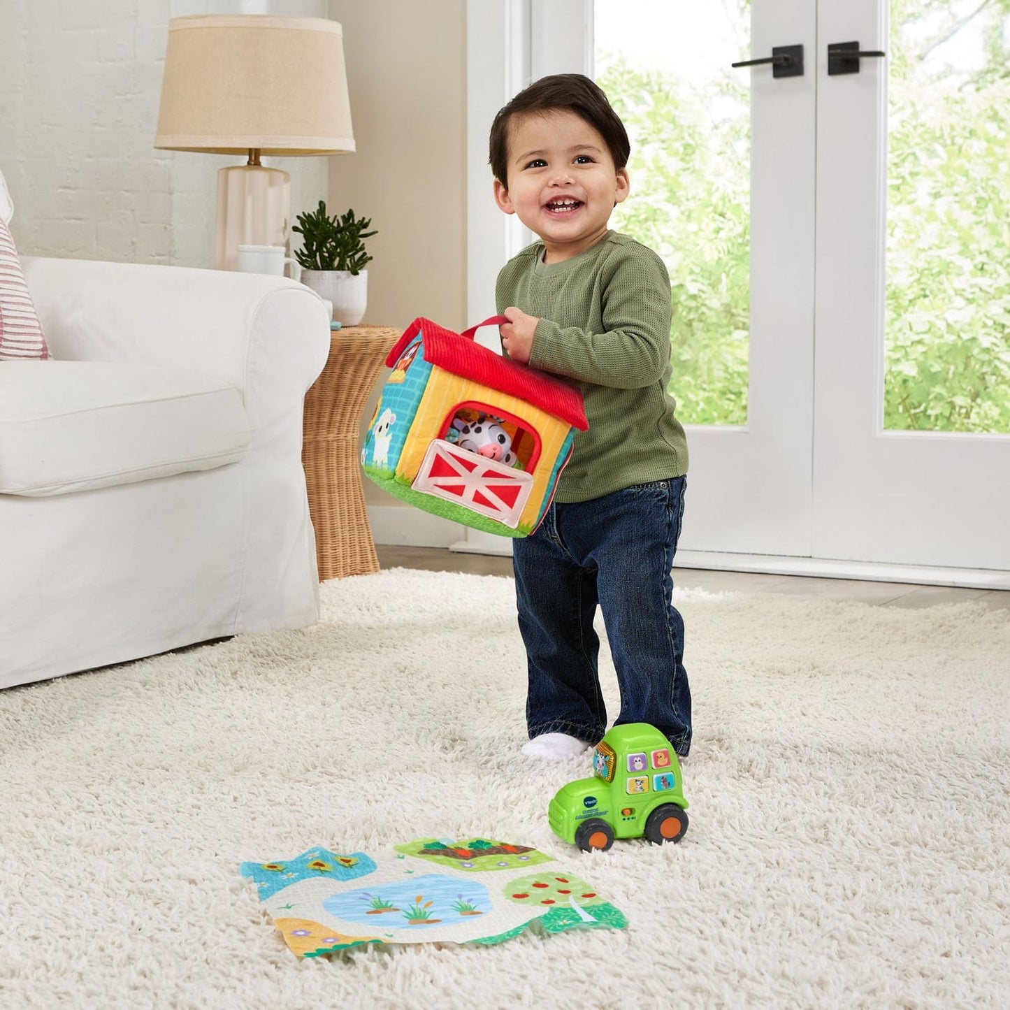 VTech Baby Barnyard Adventure Playset | Interactive Farm Playset with Plush Animals, Musical Tractor, Lights, Sounds & Early Learning Activities