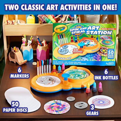 Crayola Spin & Spiral Art Station Deluxe, DIY Crafts, Toys for Boys & Girls, Gift, Age 5+ - Jaiman Toys