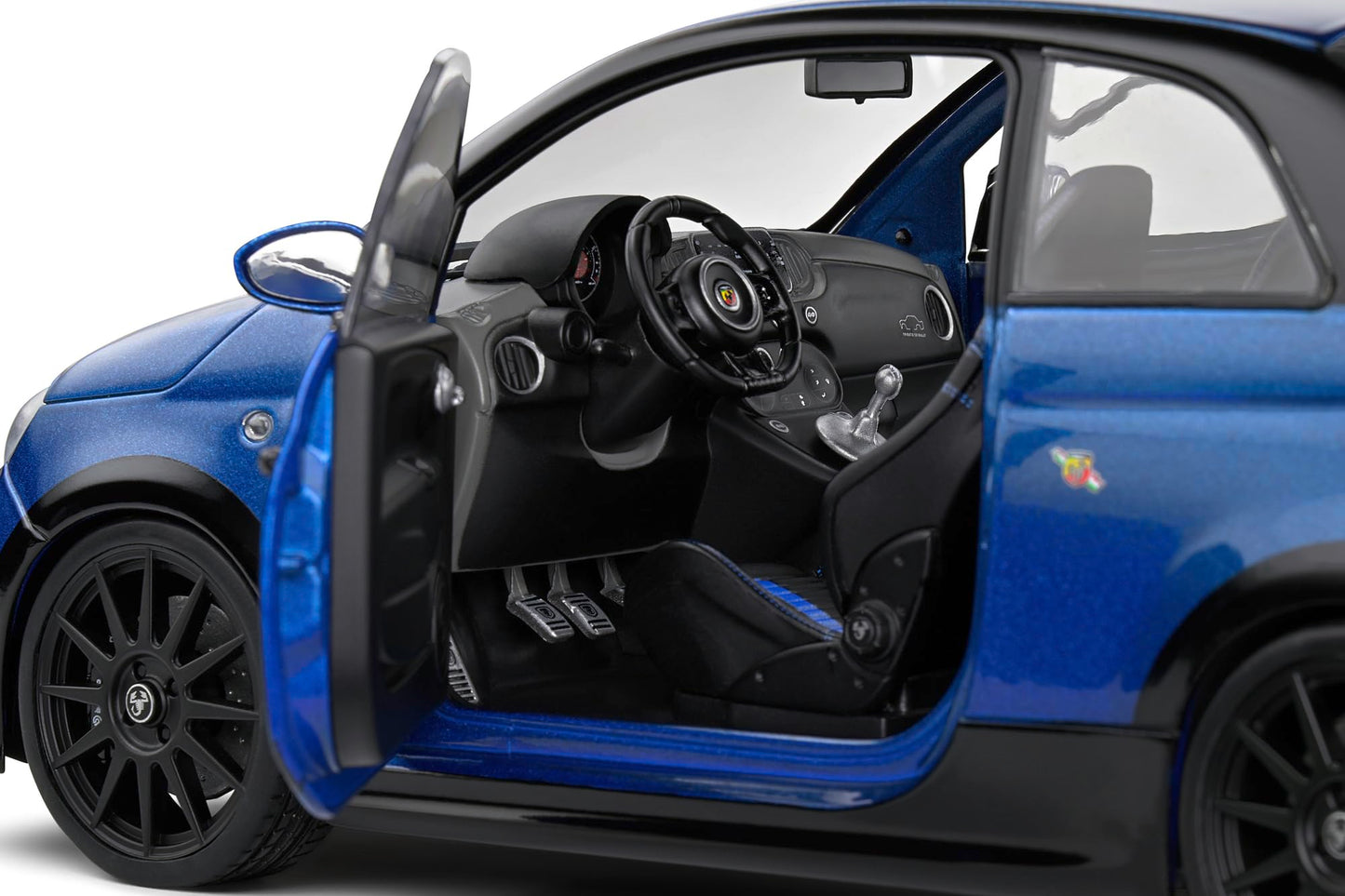 Solido 1:18 Fiat 500 Abarth Die-Cast Model Car – Blue Collector Scale Sports Hatchback