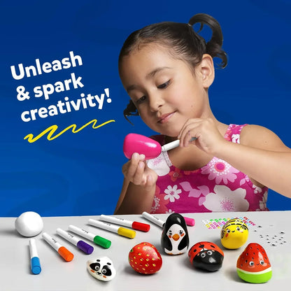 Skillmatics Rock Painting Kit - Mess-Free Art & Craft Activity For Girls & Boys, Craft Kits & Supplies, Diy Creative Activity, Gifts For Kids Ages 4, 5, 6, 7, 8, 9, 10, 11, 12, Multicolor - Jaiman Toys