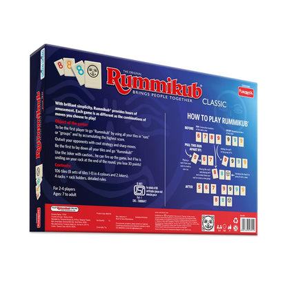 Funskool Original Rummikub Number Game | Classic Family Tile Game for Kids & Adults | Educational Strategy Board Game | 2-4 Players | Ages 7+