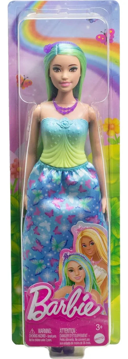 Barbie Royal Doll with Pink and Blonde Fantasy Hair, Colorful Accessories, Pink Ombre Bodice and Butterfly-Print Skirt - Jaiman Toys