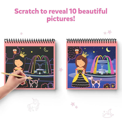 Skillmatics Paper Magical Scratch Art Book - Unicorns & Princesses, Craft Kits, Diy Activity & Stickers, Gifts For Girls & Boys Ages 3, 4, 5, 6, 7, 8, Multicolour - Jaiman Toys