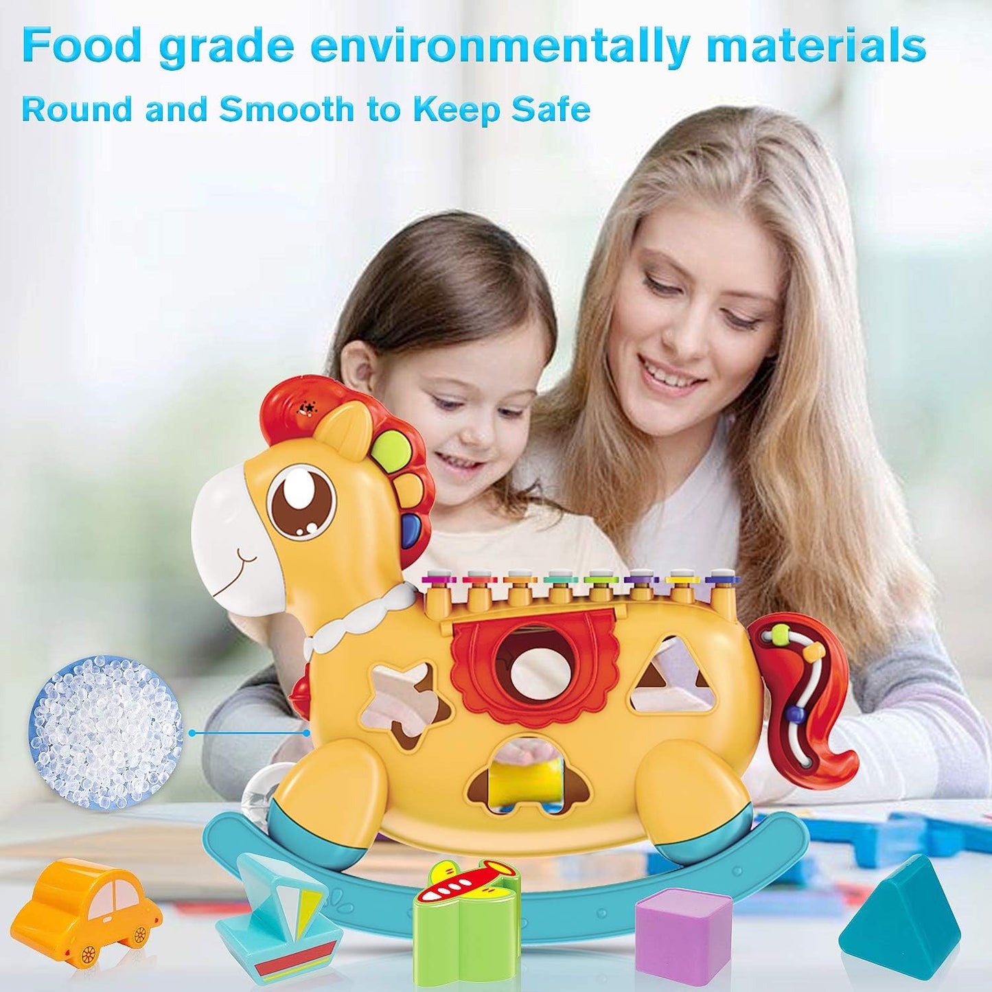 Huanger Musical Piano Toy for Kids – Baby Activity Piano with Lights & Shape Sorter (18+ Months)
