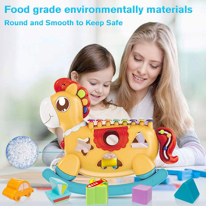 Huanger Musical Piano Toy for Kids – Baby Activity Piano with Lights & Shape Sorter (18+ Months)