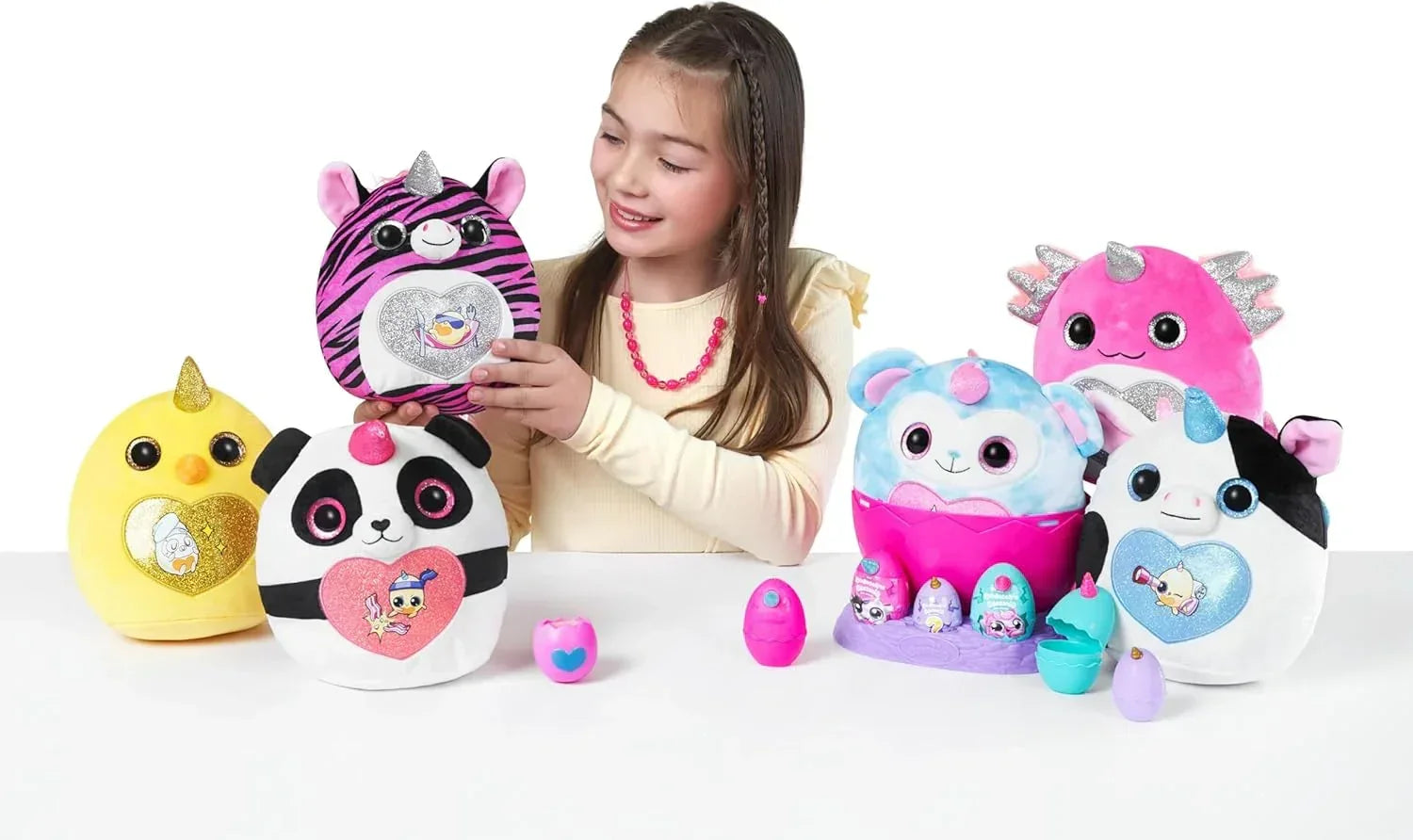 Rainbocorns Eggzania Surprise Mini Mania Series 1, Collectible Plush Stuffed Animal, Surprise Eggs, Stickers, DIY Jewelry, Slime, Ages 3+ Toys for girls - Jaiman Toys