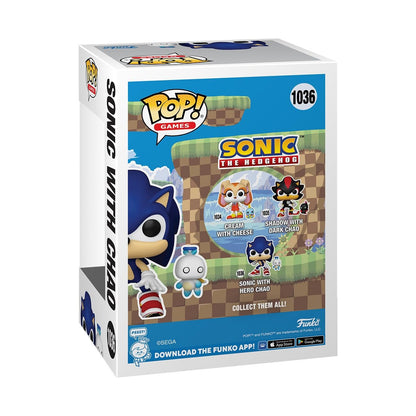 Funko Pop! Games Sonic The Hedgehog Sonic with Chao #1036 Vinyl Figure Collectible Toy Box Pack