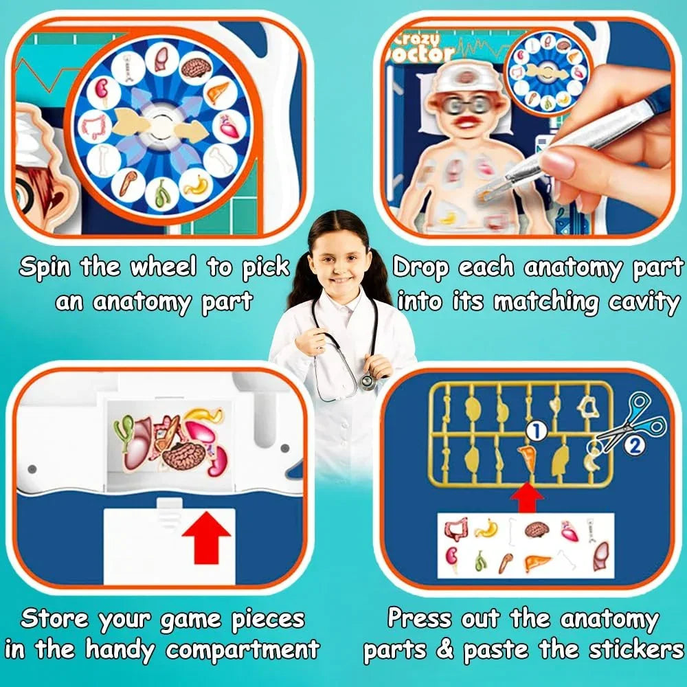 Crazy Doctor Operation Board Game – Precision Surgery Fun - Jaiman Toys