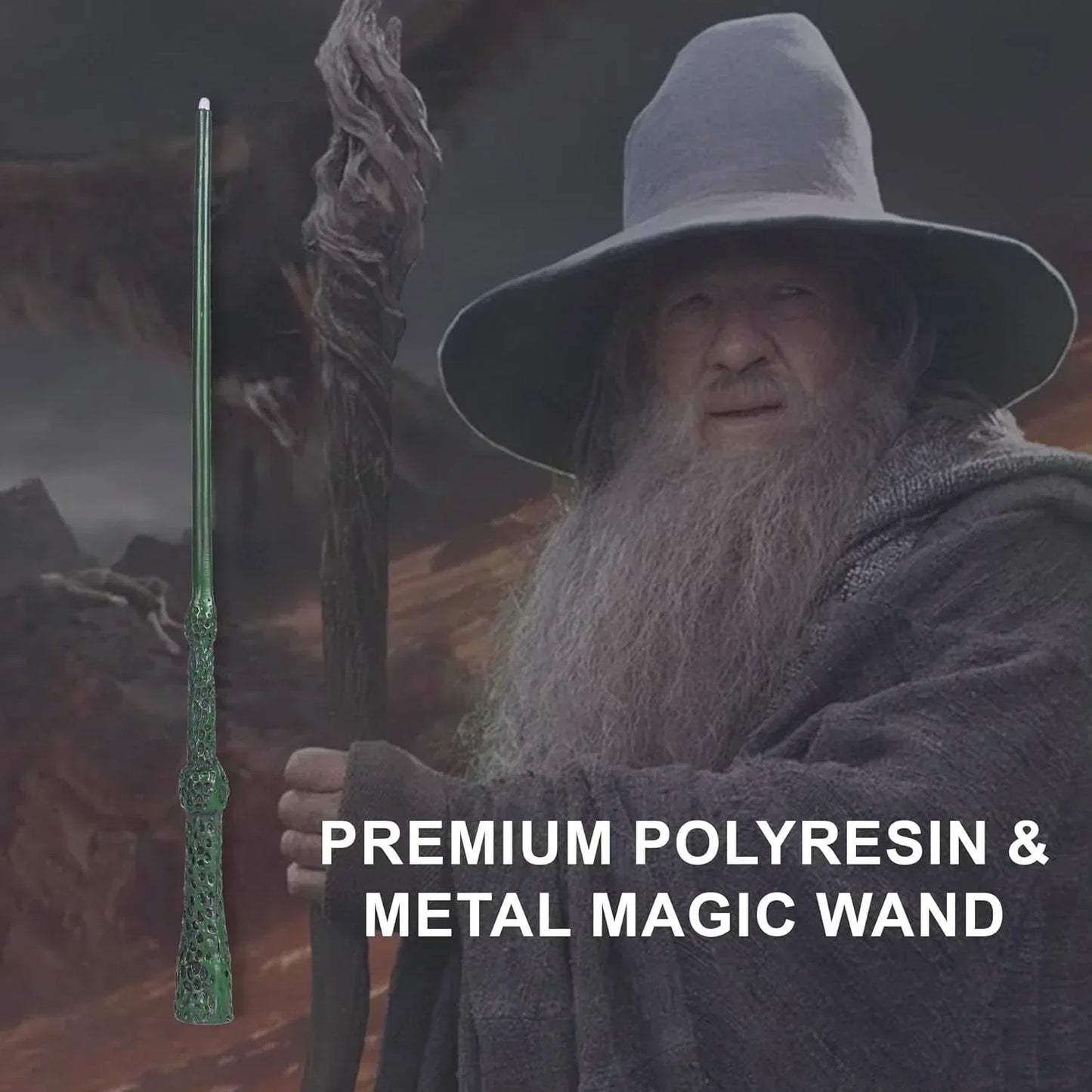 Classic Handcrafted Albus Dumbledore Master Wand II with LED, 35 CM Collectible Wizard Stick for Cosplay - Jaiman Toys