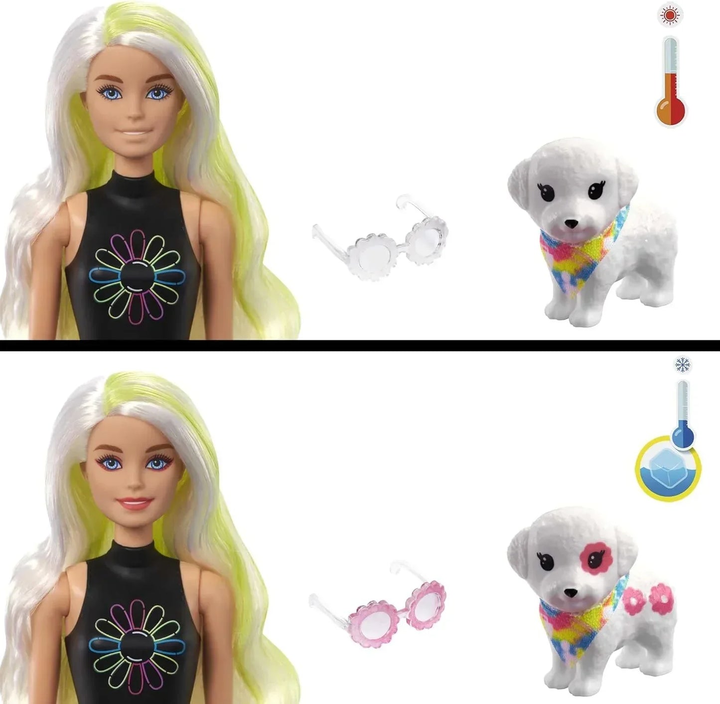 Barbie Colour Reveal Totally Neon Fashions Doll (HCD26) – Yellow-Highlighted Brunette Hair & 25 Surprises | Colour-Change Feature | Gift for Kids 3+