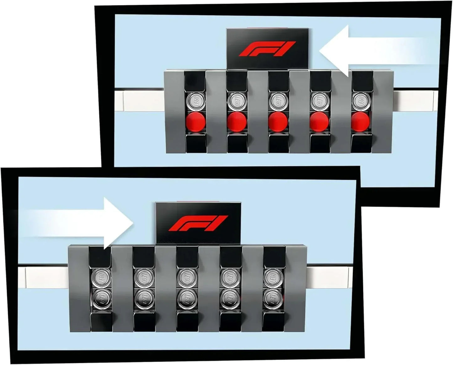 LEGO City - 60474 F1 Grid with VCARB & Sauber Race Cars - Buildable Formula 1 Car Toys, 2 Driver Minifigures, Marshal, & Starting Lights Line - Fun Gift Idea for 6+ Year Old Boys & Girls