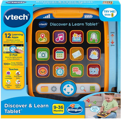 VTech Discover and Learn Tablet | Interactive Educational Learning Tablet for Toddlers | Orange
