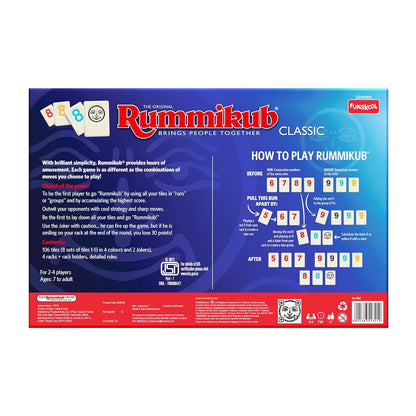Funskool Original Rummikub Number Game | Classic Family Tile Game for Kids & Adults | Educational Strategy Board Game | 2-4 Players | Ages 7+