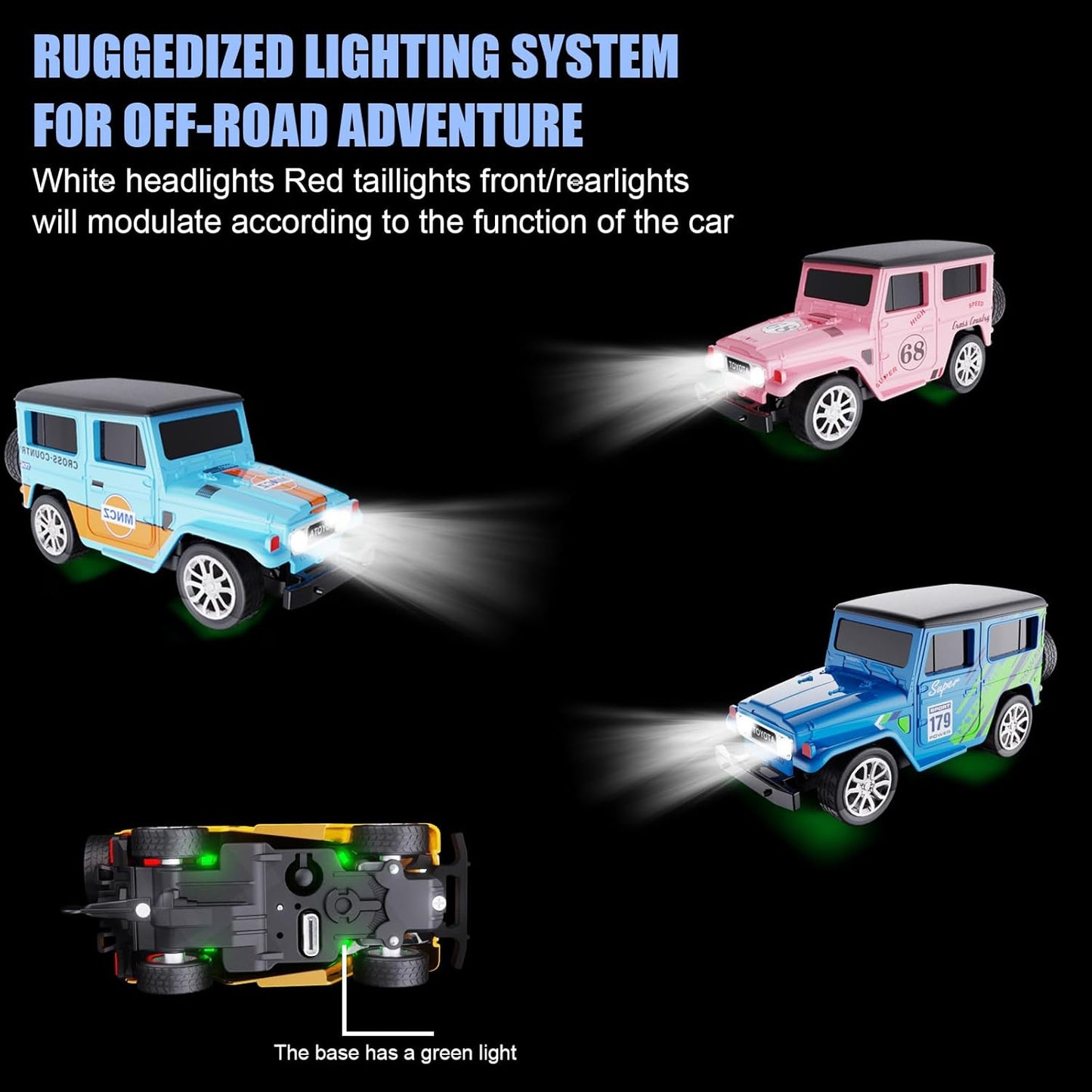 Trasped 1:64 Mini RC Off-Road Car – Pocket Size Remote Control SUV with App Control, 2.4GHz Controller & Rechargeable Battery (5 Colors)