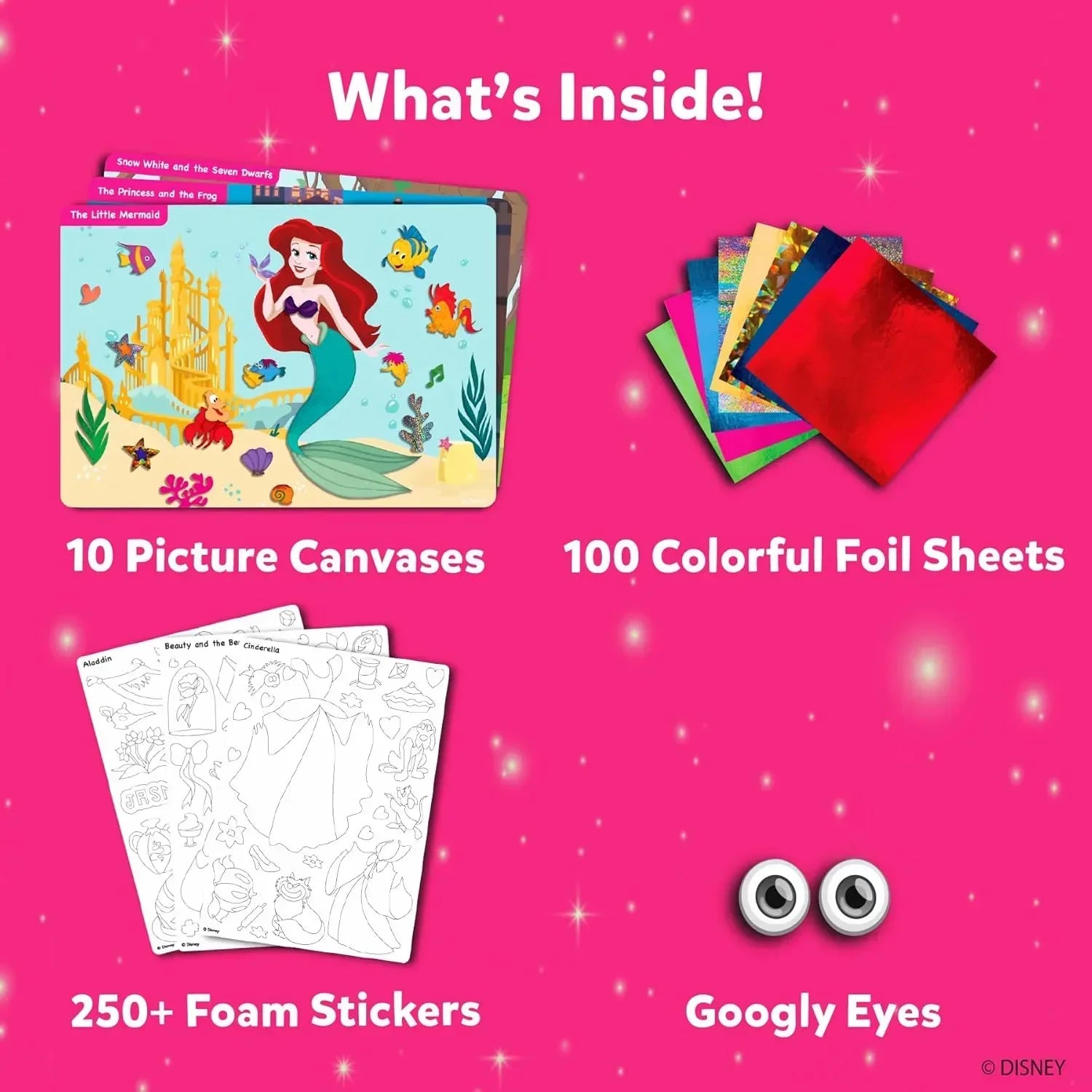 Skillmatics Paper Art & Craft Activity - Foil Fun Disney Princess, No Mess Art for Kids, Craft Kits & Supplies, DIY Creative Activity, Gifts for Girls & Boys Ages 4, 5, 6, 7, 8, 9, Multicolor - Jaiman Toys