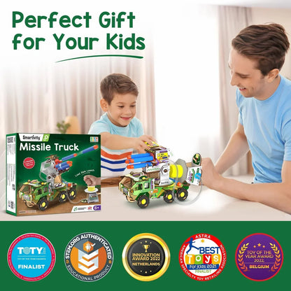 Smartivity DIY Military Vehicle STEM Set – Army Truck with Missile Launch for Kids 8–14 - Jaiman Toys