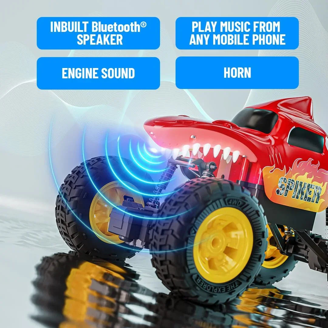Mirana Spiker 2WD RC Car – High-Speed Offroad Crawler with App Control, Bluetooth Speakers & RGB Lights | USB Rechargeable Monster Truck for Kids 3+ (Red) - Jaiman Toys