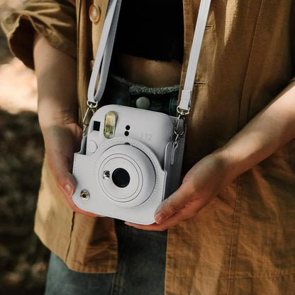 Pop & Snap in Style – Mini 12 Camera Case with Strap (Perfect Fit for Instax Mini 12) - Clay White - Jaiman Toys